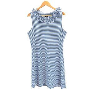 Sailor-Sailor Blue White Juicy Stripe Cricket Sleeveless Dress XL Coastal Preppy